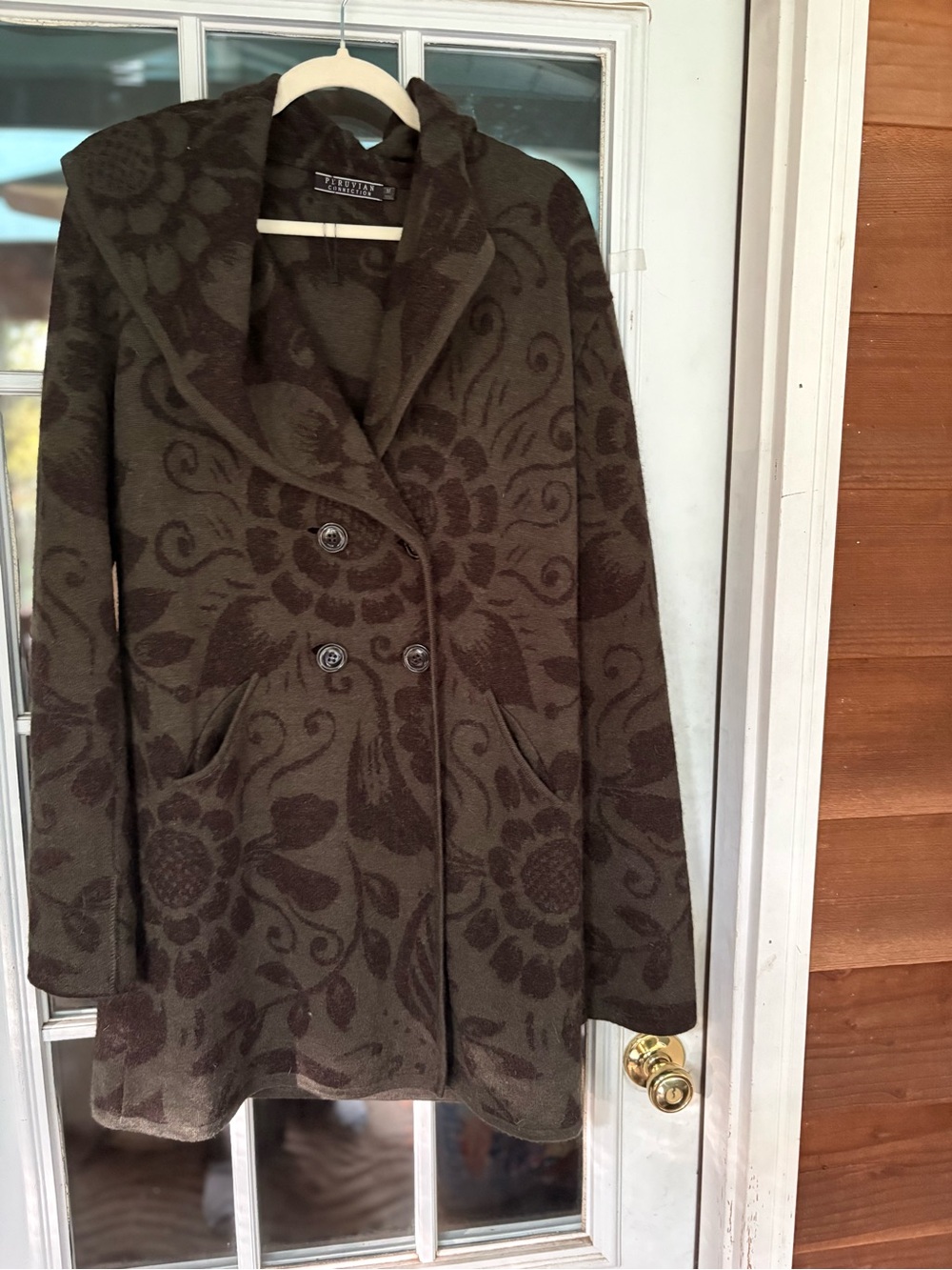 Peruvian Connection Baby Alpaca Sweater Coat. Medium